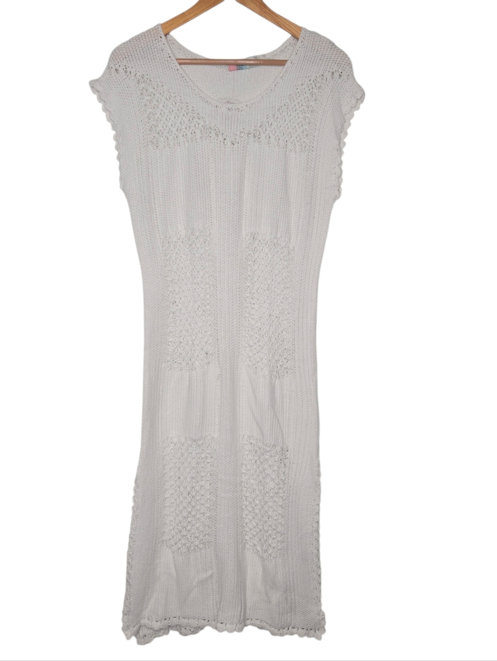Free People FP Beach Womens White Boho Crochet Knit Swimsuit Cover Up Small
